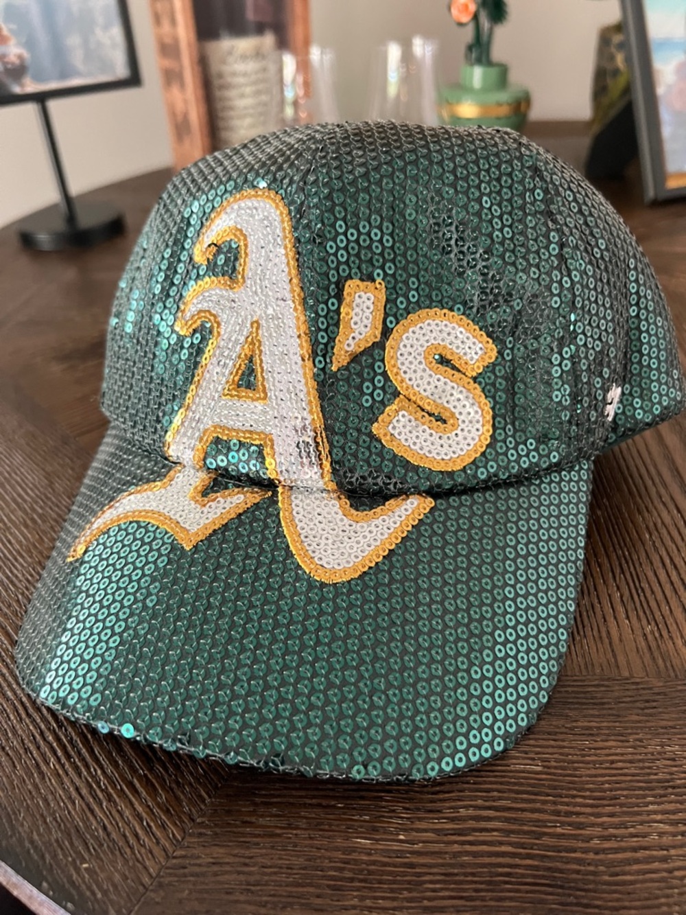 Oakland A's Sequin Baseball Cap - Green